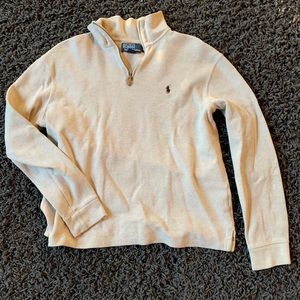 Polo Cream Quarter-Zip Sweater